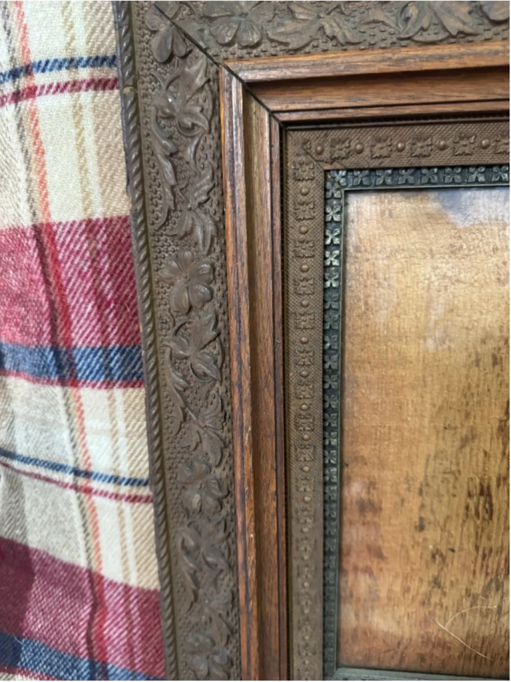 Antique Victorian Eastlake Picture Frame Ornate Floral Compo Wood 20x18